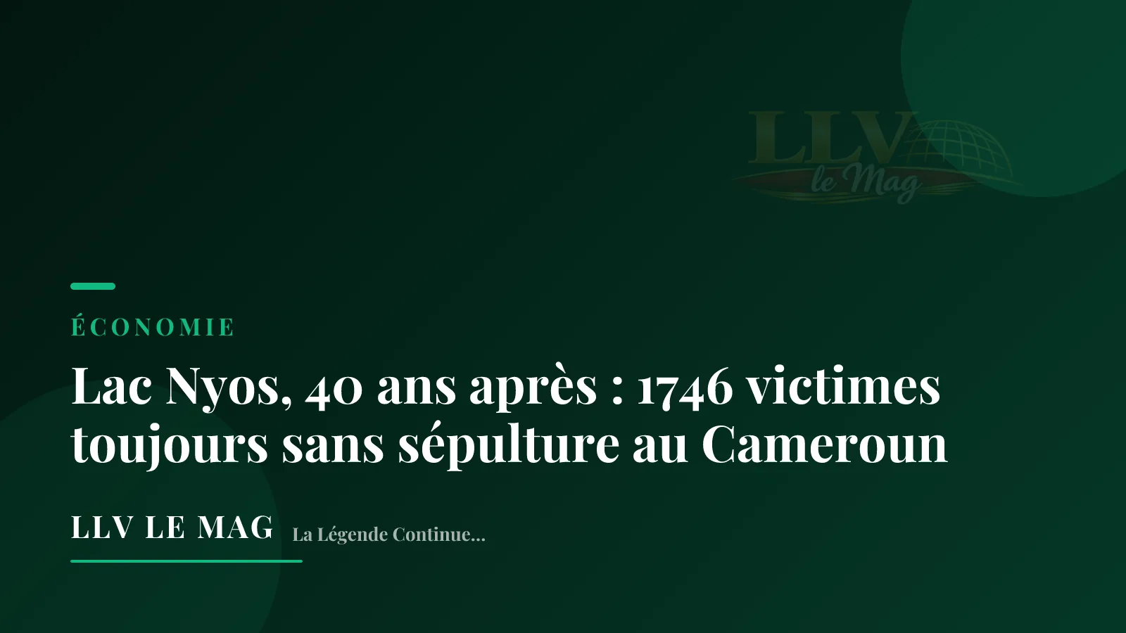 Lac Nyos, 40 ans après : 1746 victimes toujours sans sépulture au Cameroun