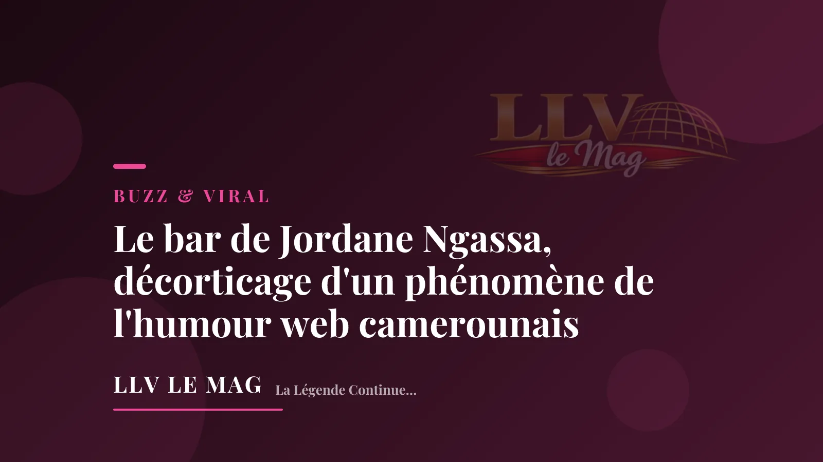 Illustration éditoriale pour Le bar de Jordane Ngassa, décorticage d'un phénomène de l'humour web camerounais