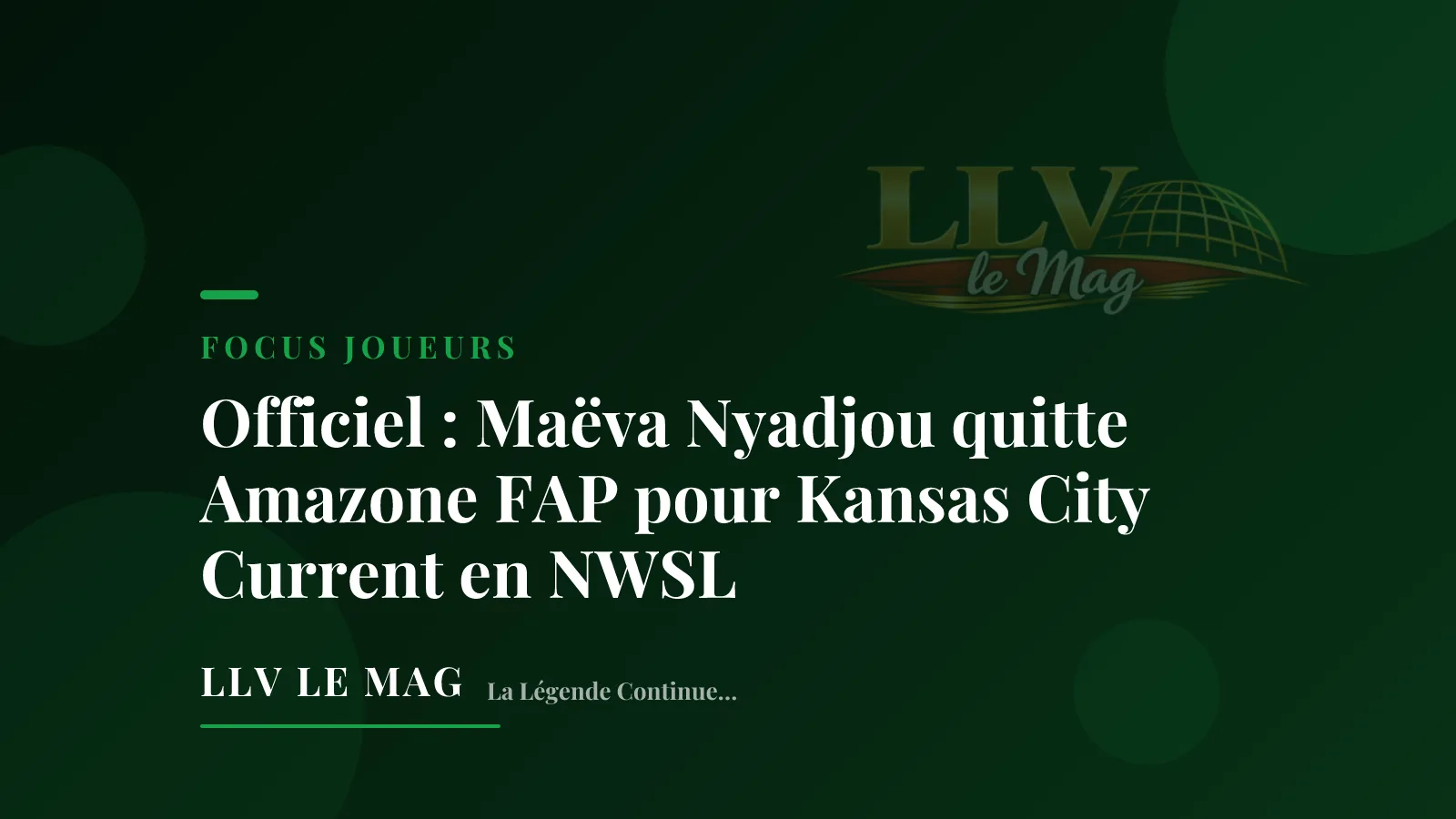 Official: Maëva Nyadjou leaves Amazone FAP for Kansas City Current in the NWSL