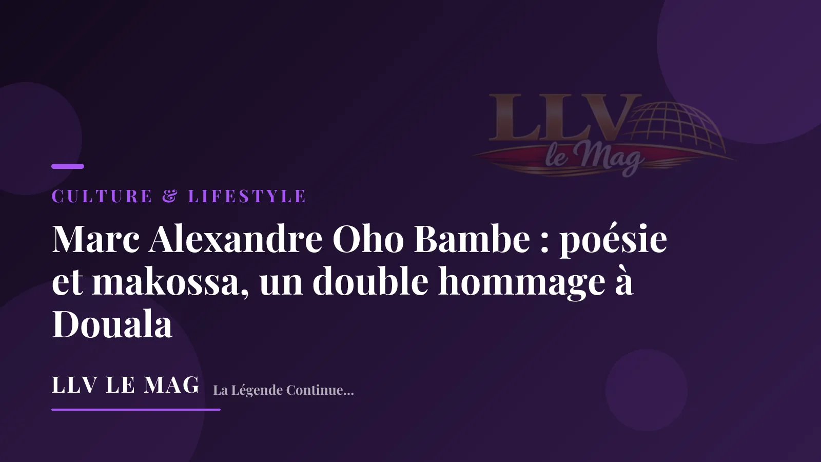 Illustration éditoriale pour Marc Alexandre Oho Bambe : poésie et makossa, un double hommage à Douala