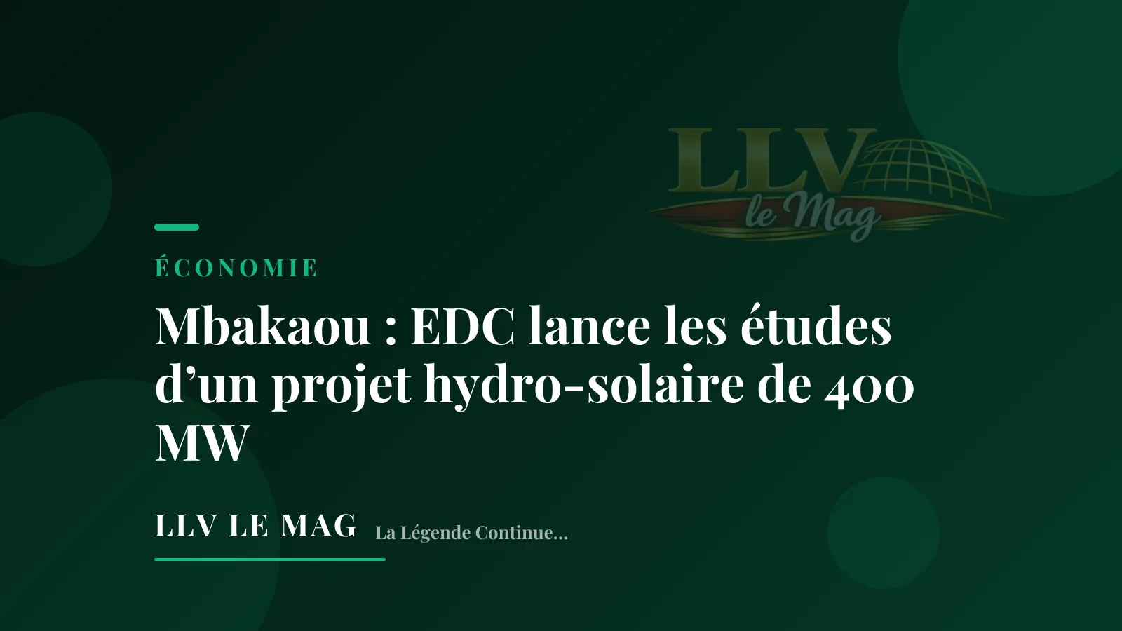 Mbakaou: EDC launches studies for a 400 MW hydro-solar complex