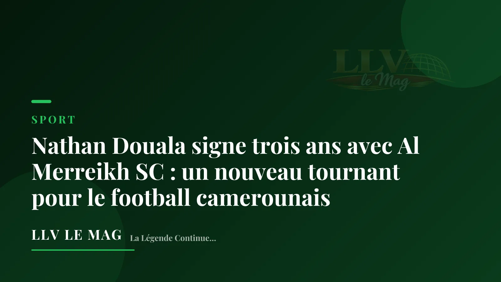 Illustration éditoriale pour Nathan Douala signe trois ans avec Al Merreikh SC : un nouveau tournant pour le football camerounais