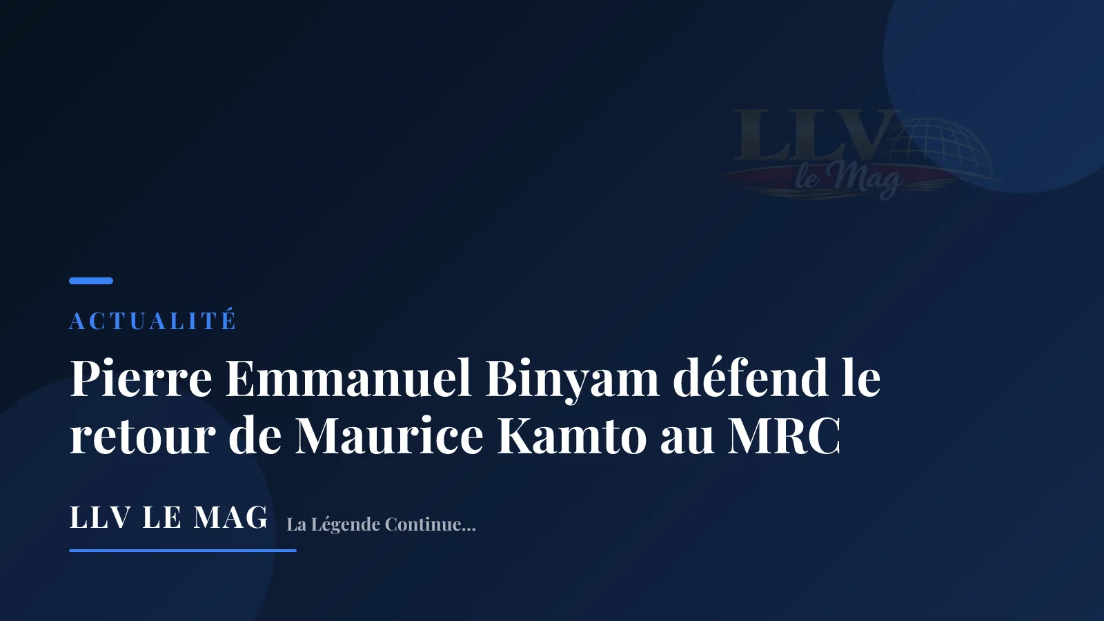 Illustration éditoriale pour Pierre Emmanuel Binyam défend le retour de Maurice Kamto au MRC