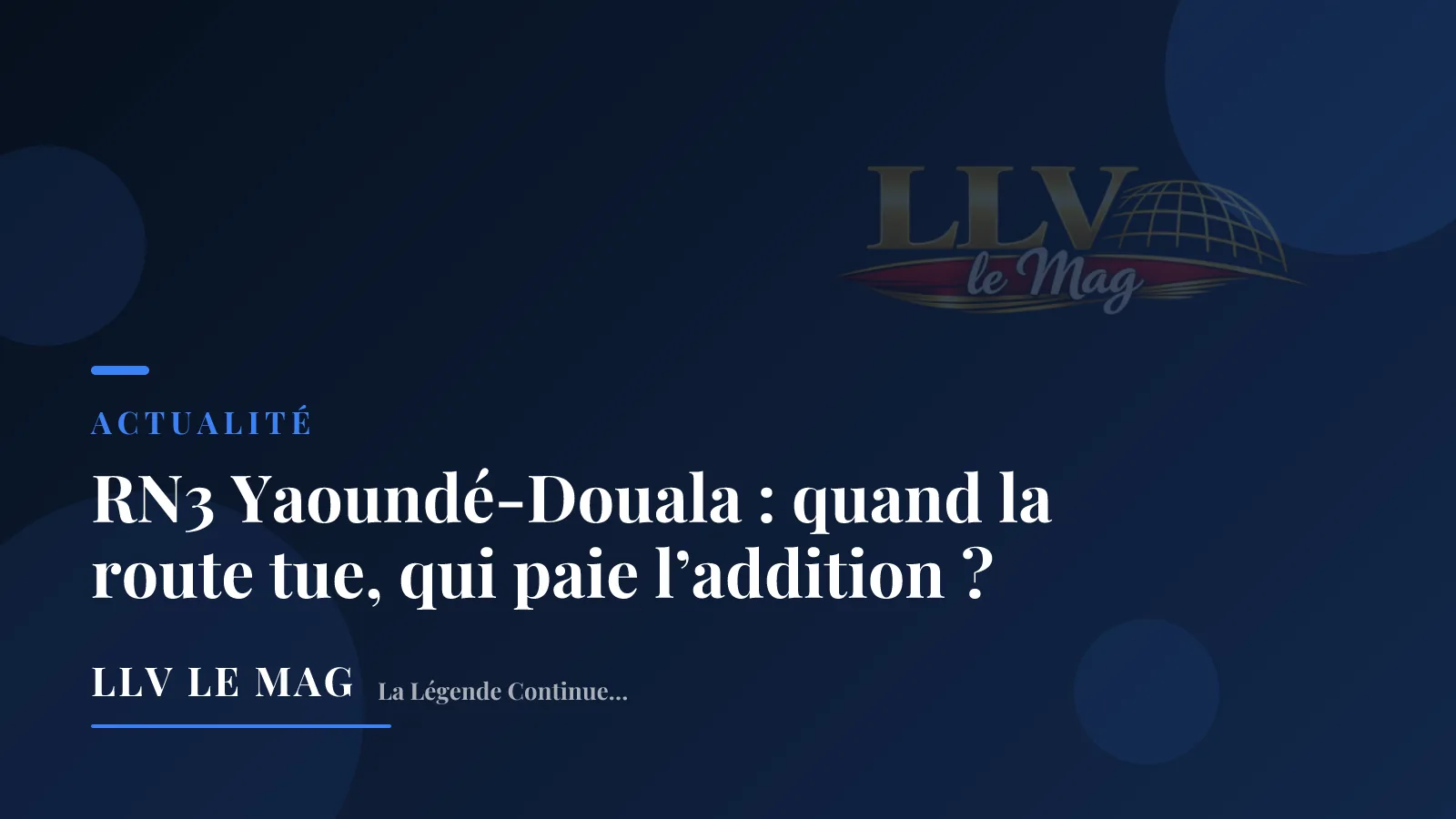 Illustration éditoriale pour RN3 Yaoundé-Douala : quand la route tue, qui paie l’addition ?