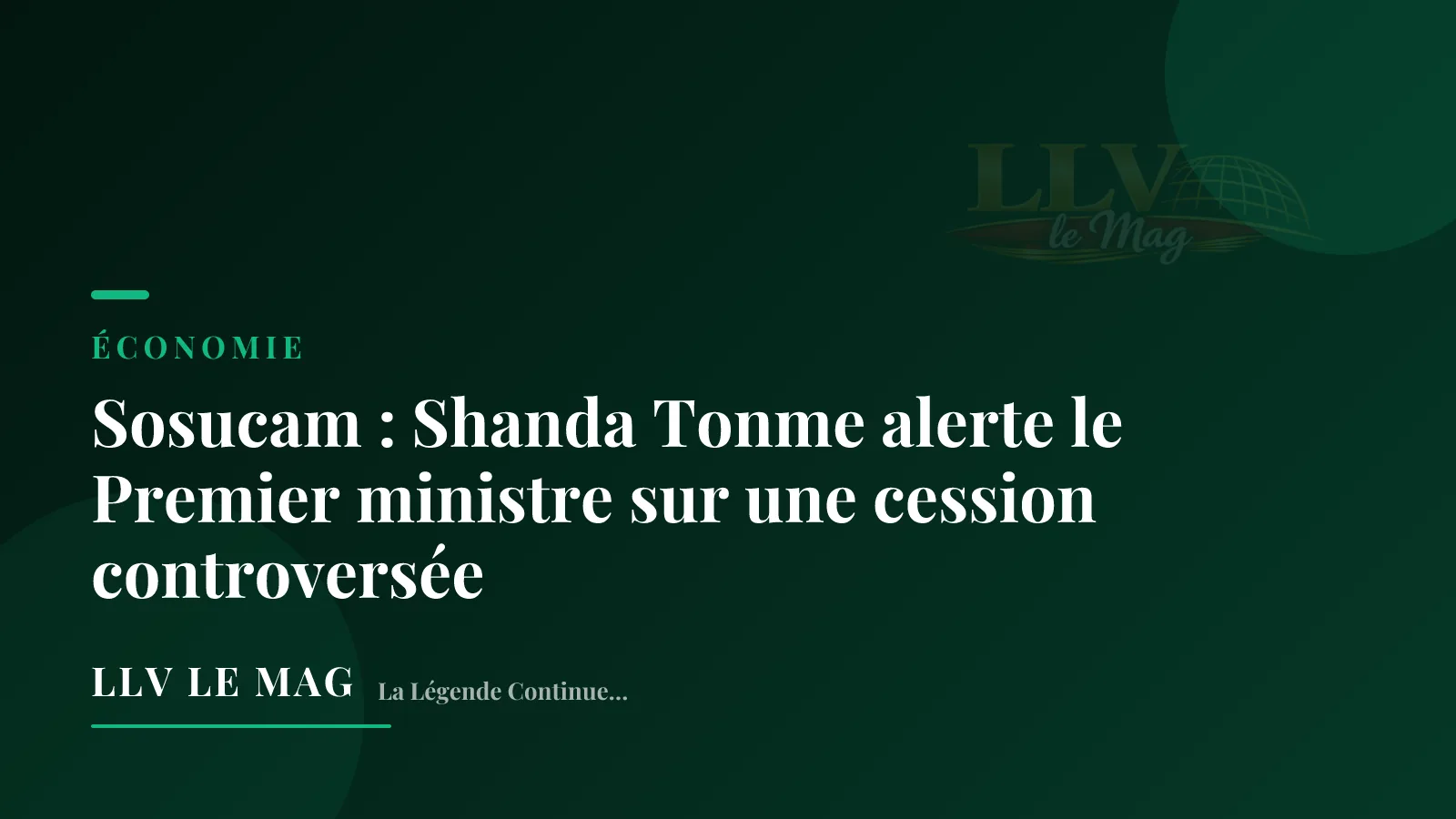 Sosucam : Shanda Tonme alerte le Premier ministre sur une cession controversée