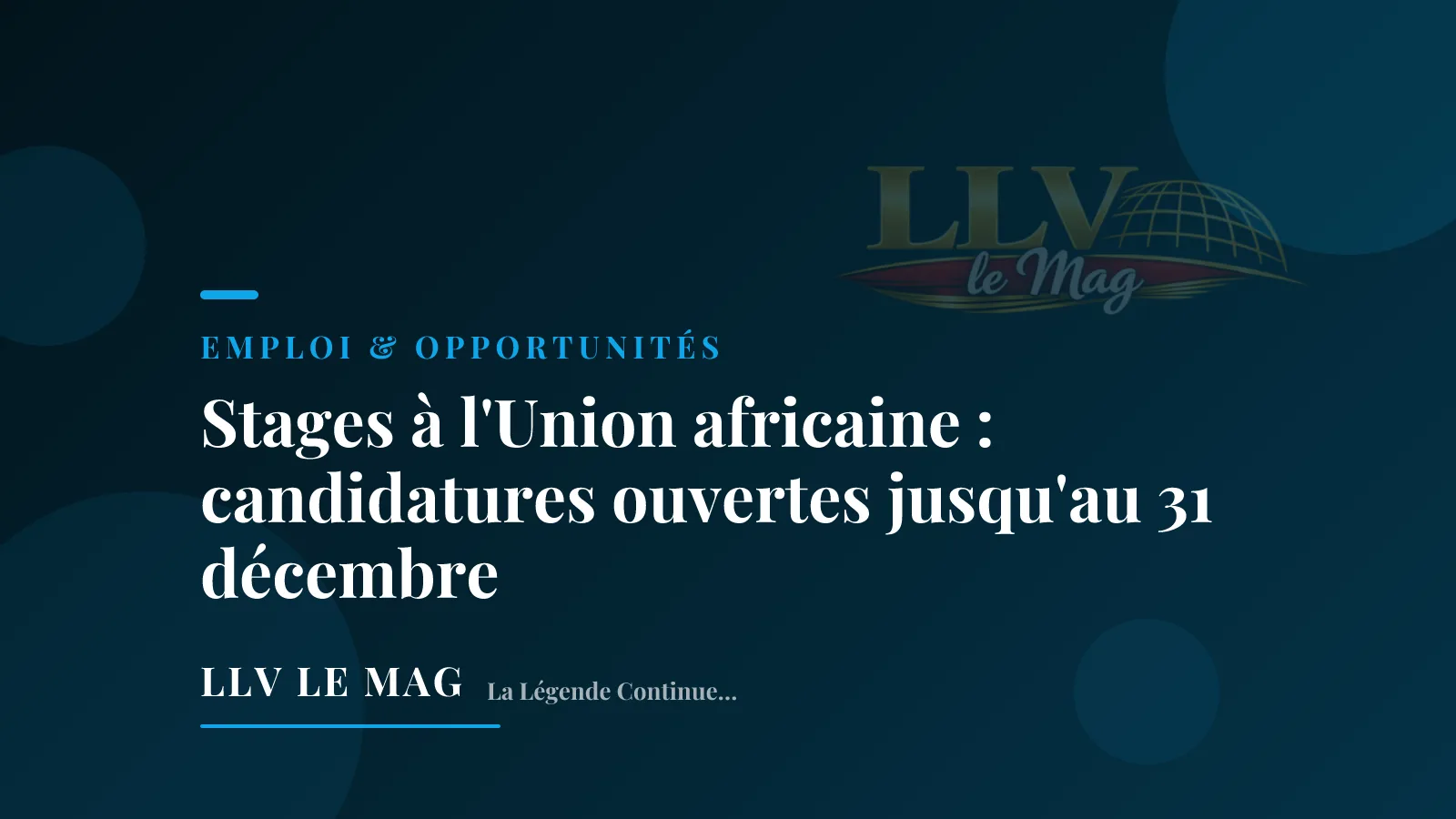 Illustration éditoriale pour Stages à l'Union africaine : candidatures ouvertes jusqu'au 31 décembre