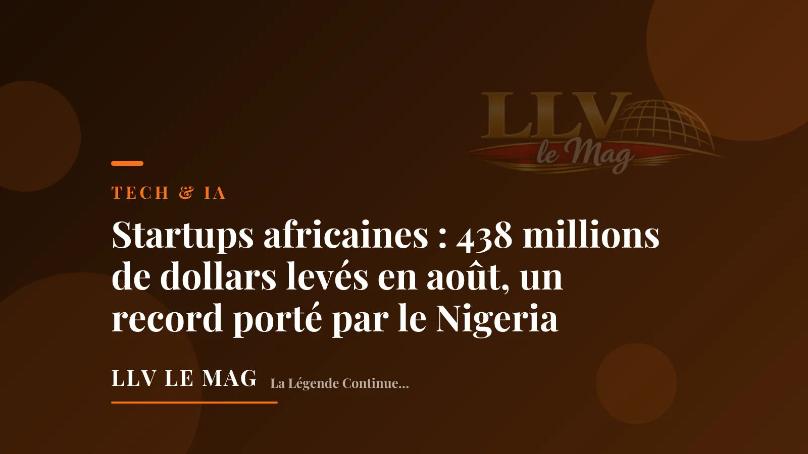 Illustration éditoriale pour Startups africaines : 438 millions de dollars levés en août, un record porté par le Nigeria