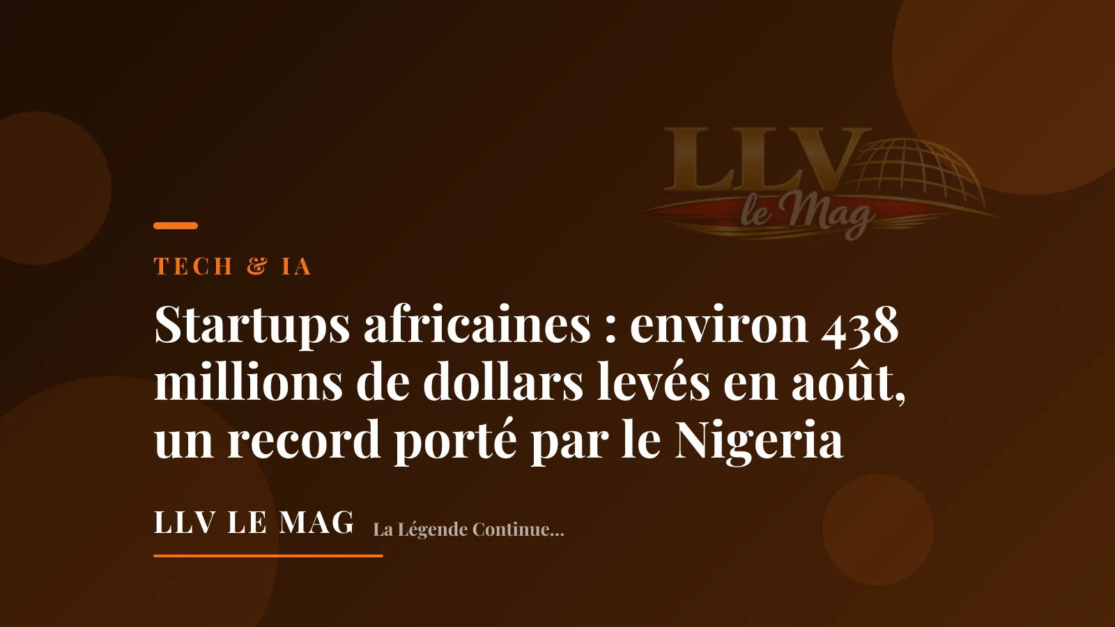 African Startups: Around $438 Million Raised in August, a Record Led by Nigeria