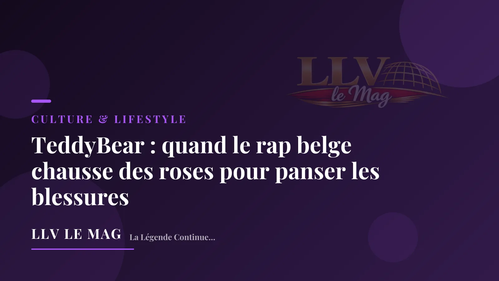 TeddyBear : quand le rap belge chausse des roses pour panser les blessures