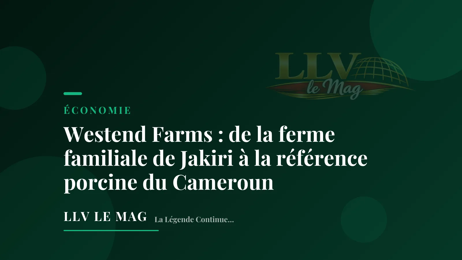 Illustration éditoriale pour Westend Farms : de la ferme familiale de Jakiri à la référence porcine du Cameroun