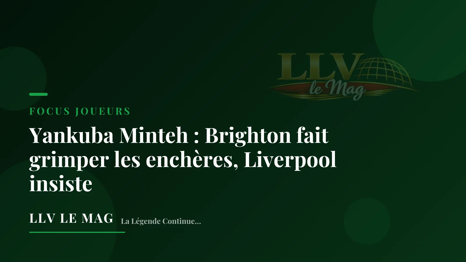 Illustration éditoriale pour Yankuba Minteh : Brighton fait grimper les enchères, Liverpool insiste