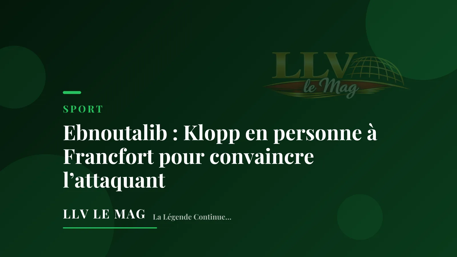 Ebnoutalib : Klopp en personne à Francfort pour convaincre l’attaquant