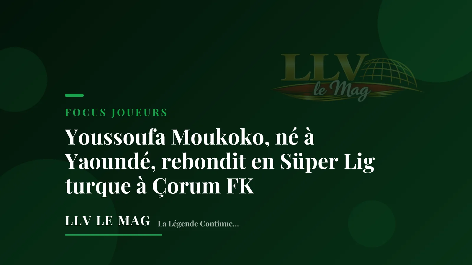 Illustration éditoriale pour Youssoufa Moukoko, né à Yaoundé, rebondit en Süper Lig turque à Çorum FK