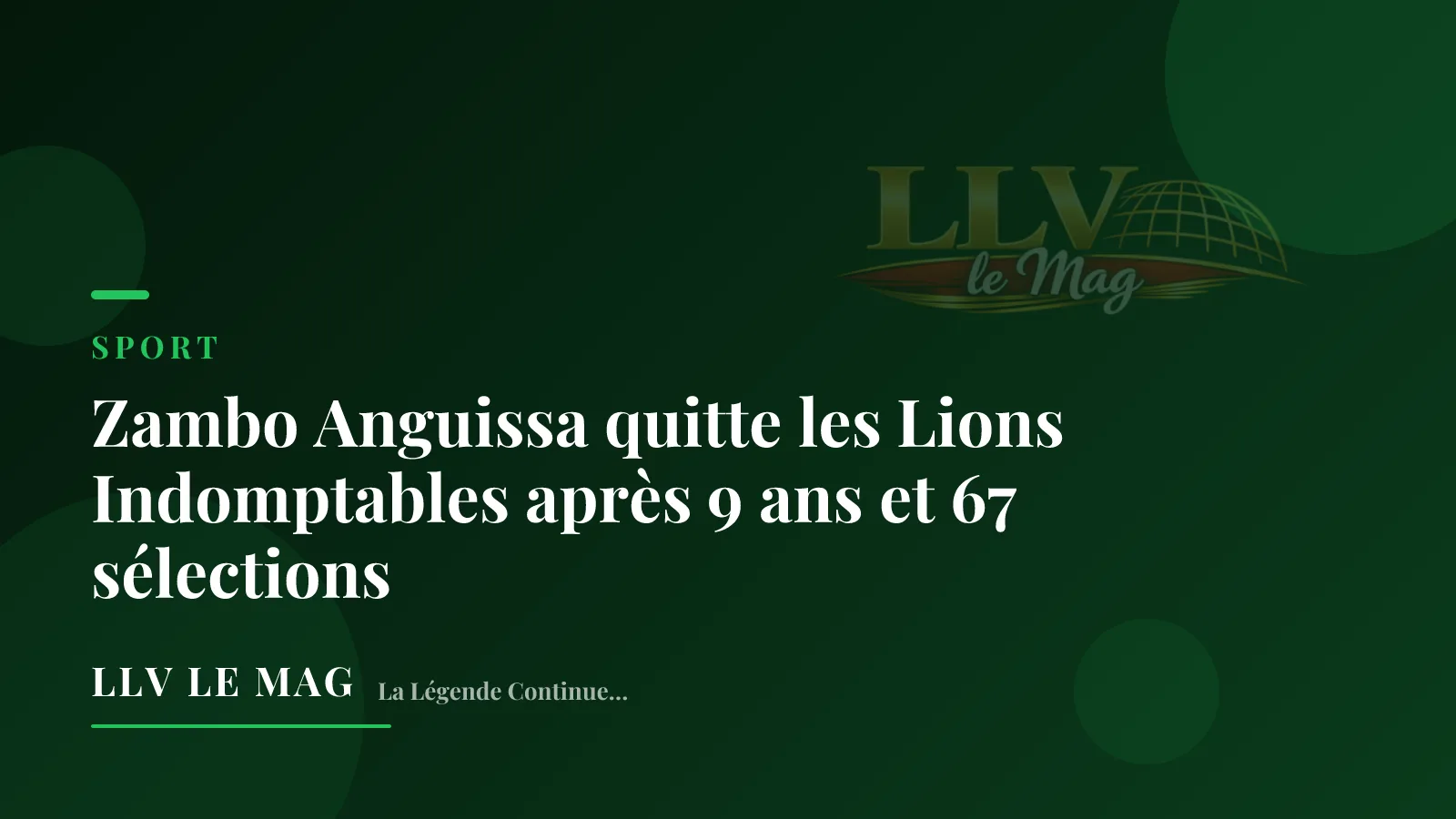 Illustration éditoriale pour Zambo Anguissa quitte les Lions Indomptables après 9 ans et 67 sélections