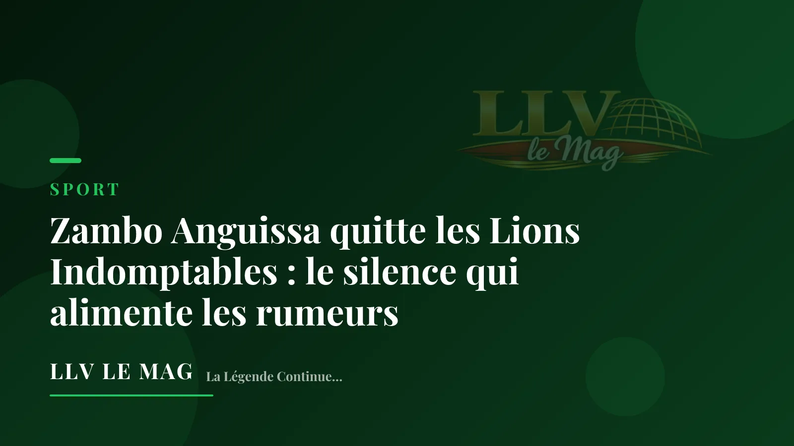 Illustration éditoriale pour Zambo Anguissa quitte les Lions Indomptables : le silence qui alimente les rumeurs