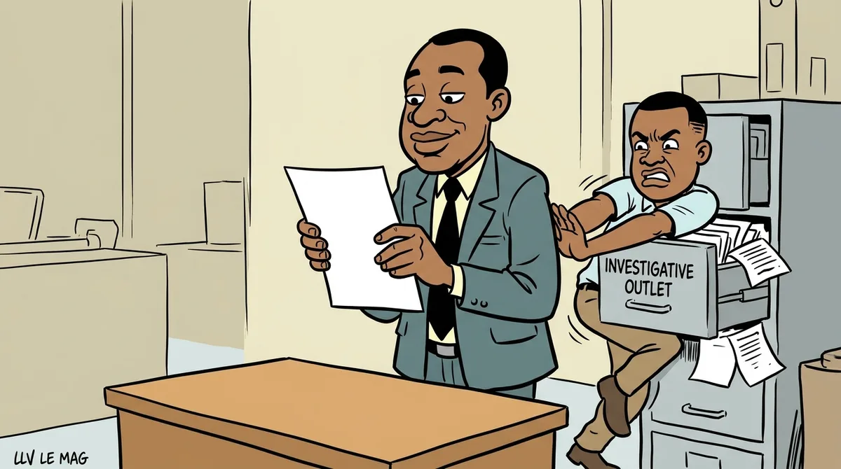 Illustration éditoriale pour Albin Njilo dément tout lien entre Oswald Baboke et les entreprises minières de l’Est du Cameroun
