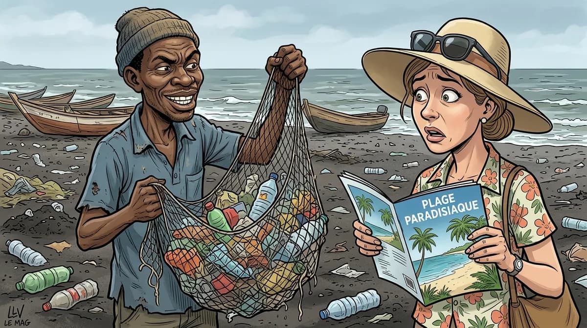 Editorial illustration for Down Beach in Limbé: The Shore Is Dying Under the Weight of Waste