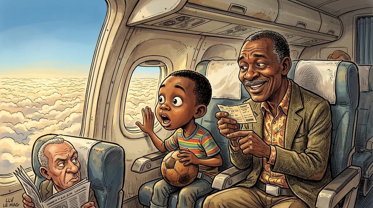 Illustration éditoriale pour Joseph‑Antoine Bell révèle le premier voyage d’Eto’o hors du Cameroun