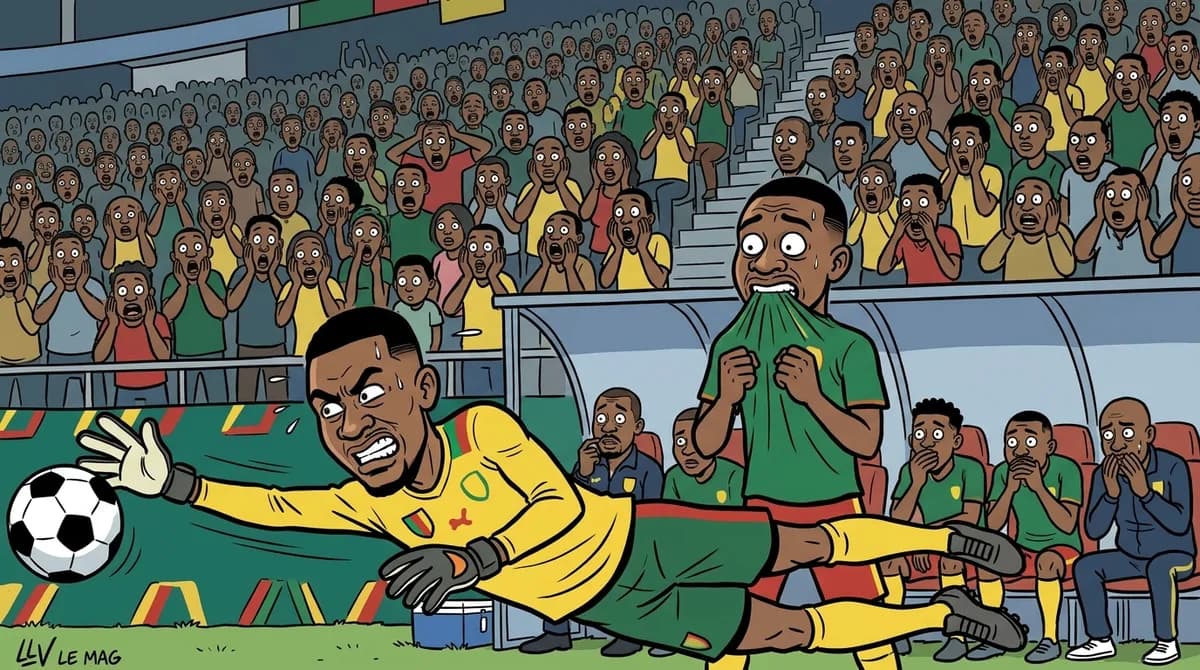 Illustration éditoriale pour Piment de Bayangam crée la surprise en éliminant le Canon de Yaoundé en Coupe du Cameroun 2026