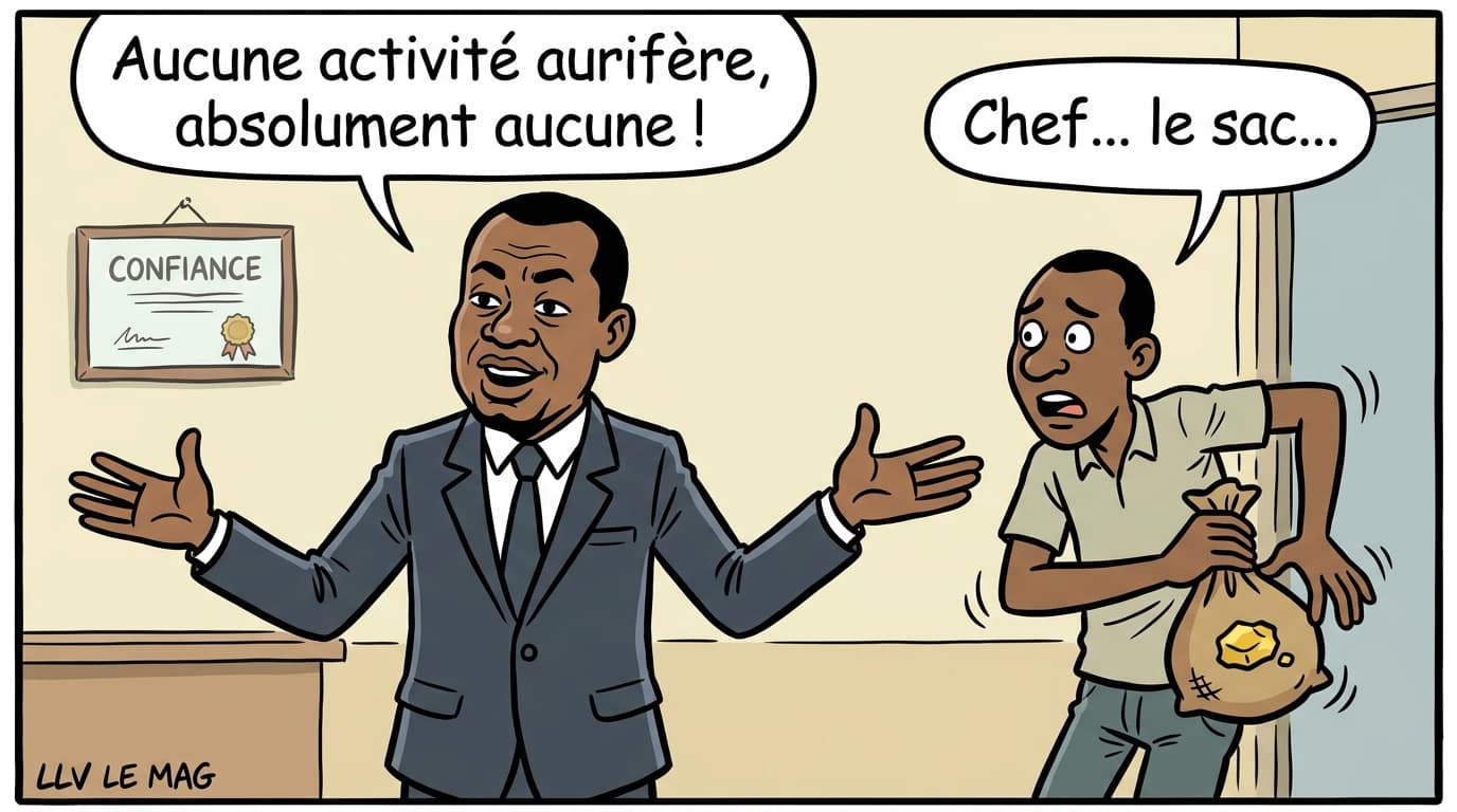 Illustration éditoriale pour Steven Nbienou Kouadjo nie toute implication dans l'exploitation illégale d’or au Cameroun